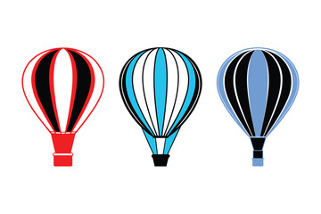 Obraz premium Hot Air Balloon Icon in Silhouette Style, Vector Illustration for Travel and Adventure Themes