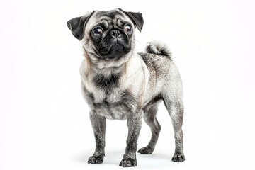 Pug dog isolated on white background