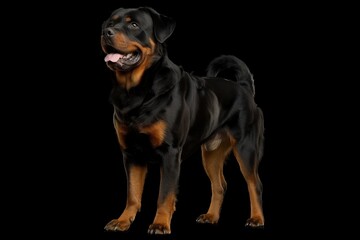 Rottweiler dog isolated on black background