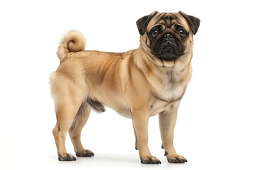 Pug dog isolated on white background