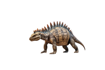 A detailed illustration of a  robust, armored dinosaur with prominent spines along its back. background removed