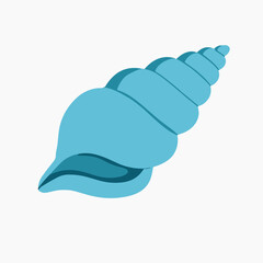 Colorful beach sea shell vector illustration, flat design marine icon perfect for summer holidays, ocean decorations, coastal clipart, tropical projects, and seaside themed art