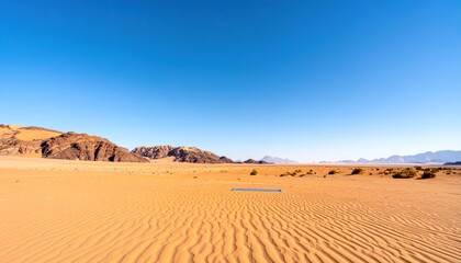 Arid landscape with blue mat