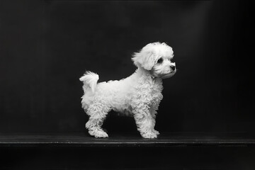 Shih Tzu dog isolated on black background