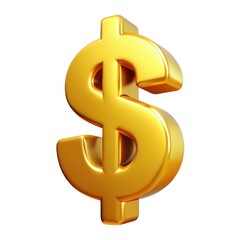 Obraz premium Three dimensional golden dollar sign symbol