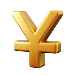 Obraz premium 3d render of gold yuan currency symbol