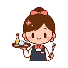 restaurant waiter illustration design
