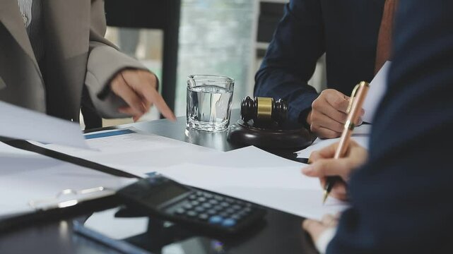Lawyer explained to the client about the law that must be brought against the court case.