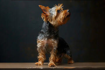 Yorkshire Terrier dog isolated on black background