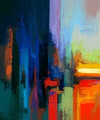Colorful Simple Paint Mix Illustration Art Poster 