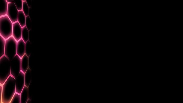 Cybernetz im Sechseck-Stil - rotes digitales Hexagon-Netzwerk -  moderne Visualisierungen in Technologie, Forschung und Wissenschaft, Digitalisierung, Innovation, Datentransfer
