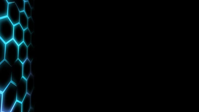 Cybernetz im Sechseck-Stil - t&uuml;rkisenes digitales Hexagon-Netzwerk -  moderne Visualisierungen in Technologie, Forschung und Wissenschaft, Digitalisierung, Innovation, Datentransfer
