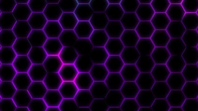 Futuristisches Hexagon-Netzwerk: Perfekte f&uuml;r moderne Visualisierungen in Technologie Forschung und Wissenschaft, Digitalisierung & Innovation, violett, lila
