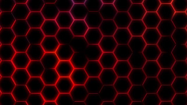 Futuristisches Hexagon-Netzwerk: Perfekte f&uuml;r moderne Visualisierungen in Technologie Forschung und Wissenschaft, Digitalisierung & Innovation, rot