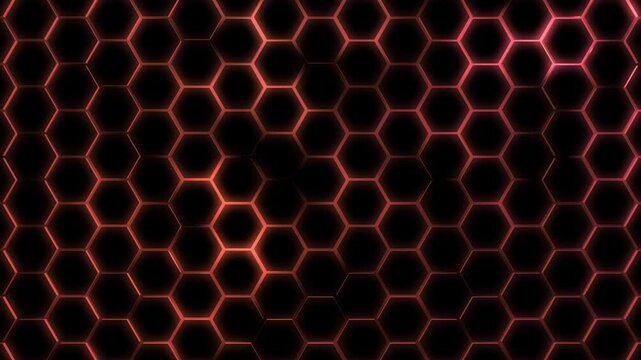 Futuristisches Hexagon-Netzwerk: Perfekte f&uuml;r moderne Visualisierungen in Technologie Forschung und Wissenschaft, Digitalisierung & Innovation, rot