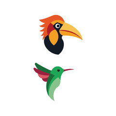 Bird flat color bundle 