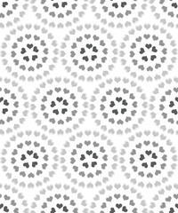 Abstract white background with white and gray mandala hearts circular pattern background used textiles