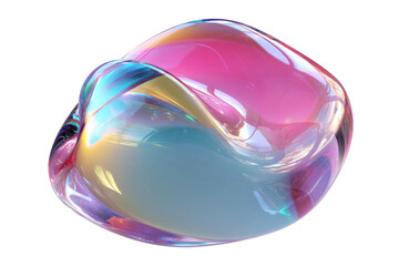 Obraz premium Iridescent abstract shape with vibrant colors on black background, cut out