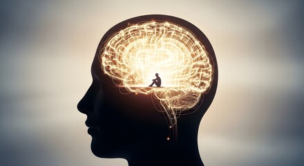 Glowing Brain with Circuit Light in Head