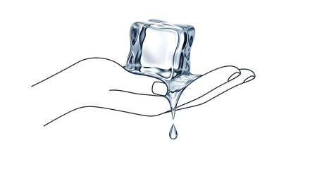 Melting Ice Cube in Hand
