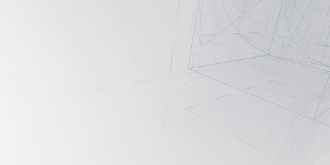 3D-Konstruktionszeichnung, Scribbles und blaue technische Illustrationen für Ihre kreativen und professionellen Projekte, Präzision, Geometrie, Linien, technische Zeichnung, 3D-Modelle, Architektur