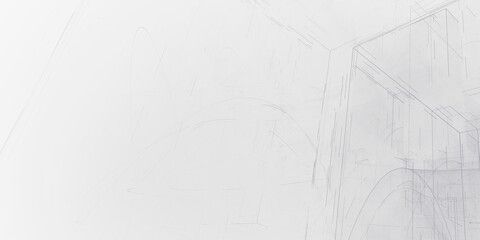 3D-Konstruktionszeichnung, Scribbles und blaue technische Illustrationen für Ihre kreativen und professionellen Projekte, Präzision, Geometrie, Linien, technische Zeichnung, 3D-Modelle, Architektur