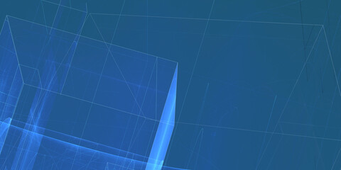 3D-Konstruktionszeichnung, Scribbles und blaue technische Illustrationen für Ihre kreativen und professionellen Projekte, Präzision, Geometrie, Linien, technische Zeichnung, 3D-Modelle, Architektur