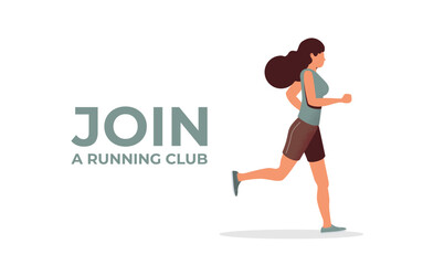 Running man in motion.Training outdoor flat vector.