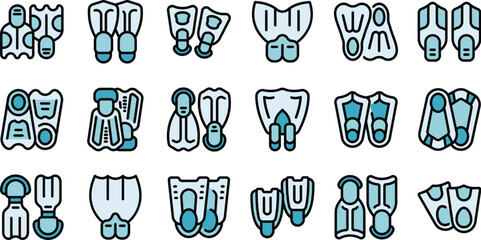 Explore a collection of diver fins, showcasing various styles and designs for underwater adventures