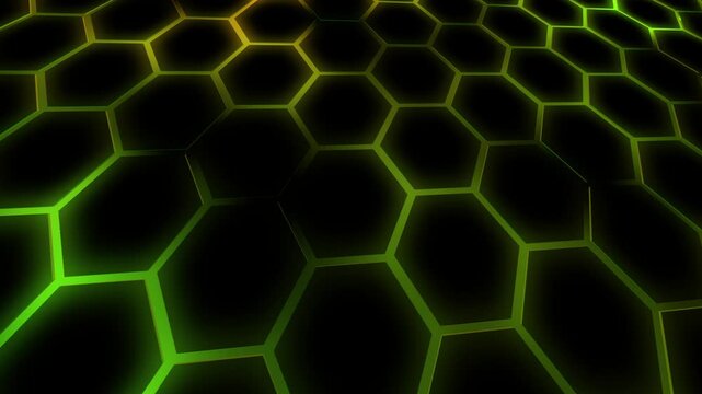 Futuristisches Hexagon-Netzwerk: Perfekte f&uuml;r moderne Visualisierungen in Technologie Forschung und Wissenschaft, Digitalisierung & Innovation, gr&uuml;n