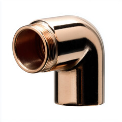 Shiny copper pipe fitting with threaded end ideal for plumbing installations or repairs