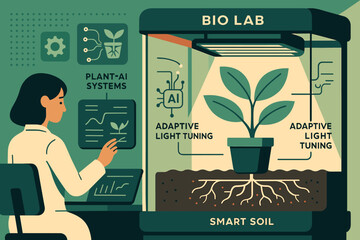 AI-powered bio lab with smart soil and adaptive plant lighting