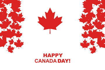 canada flag with maple leaves,happy canada concept