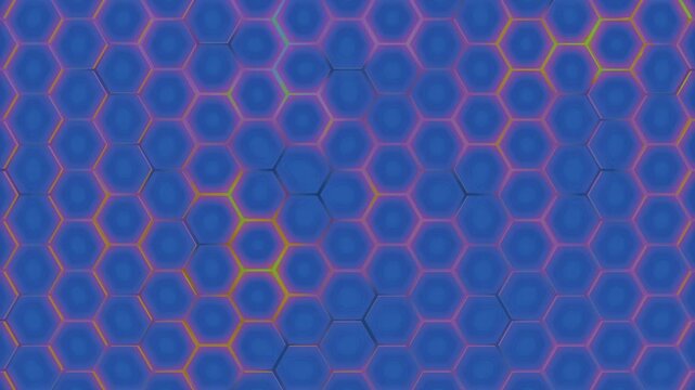 Futuristisches Hexagon-Netzwerk: Perfekte f&uuml;r moderne Visualisierungen in Technologie Forschung und Wissenschaft, Digitalisierung & Innovation, blau