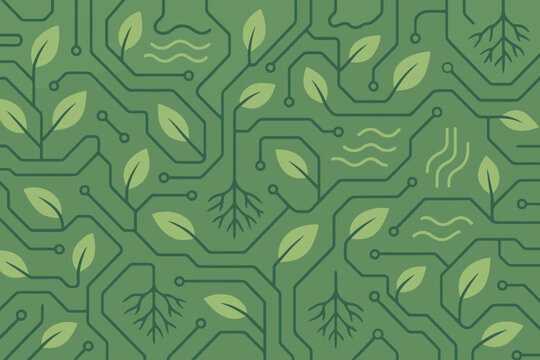 Exploration of technology and nature in a seamless fusion of circuitry and plant life