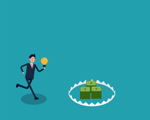 Money trap the idea. business Concept illustration