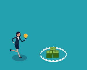 Money trap the idea. business Concept illustration