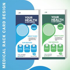 Professional Medical Rack Card Template | Clinic & Hospital Services | AI + EPS Format