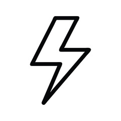 Lightning bolt icon vector illustration. Classic energy symbol for electricity, power, speed, storm, voltage, charge, or dynamic design