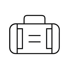 Travel suitcase vector illustration. Classic luggage symbol for tourism, vacation, adventure, journey, packing, airport, or trip design