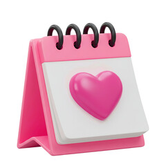 Calendário Coração Rosa