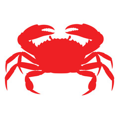 Vibrant Red Crab Silhouette Ideal for Seafood Restaurant Logos