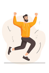 Energetic Man Running in Bright Sports Outfit