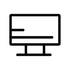 Desktop icon vector illustration. Classic technology symbol for computing, workstation, screen, digital, device, connectivity, or modern design