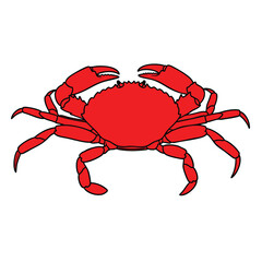 Vibrant Red Crab Silhouette Ideal for Seafood Restaurant Logos