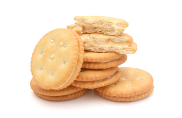 Biscuits on white background.