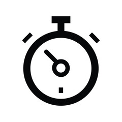 Stopwatch icon vector illustration. Classic timekeeping symbol for speed, countdown, timer, sports, precision, measurement, or digital design