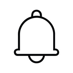Notification bell icon vector illustration. Classic alert symbol for reminder, message, sound, communication, digital, or interface design