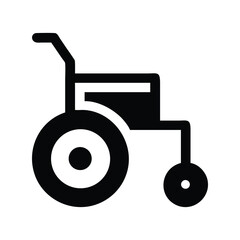 Wheelchair icon vector illustration. Classic accessibility symbol for mobility, disability, healthcare, support, independence, or medical design