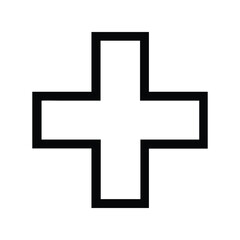 Medical cross icon vector illustration. Classic healthcare symbol for hospital, emergency, pharmacy, treatment, health, or medical design